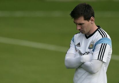Messi, en un entrenamiento.