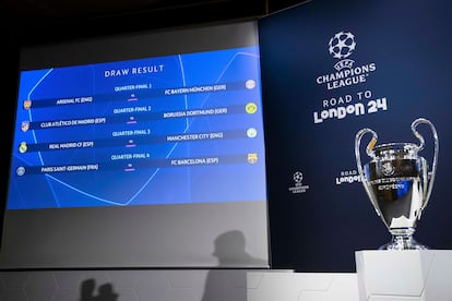 Resultado del sorteo de cuartos de final de la UEFA Champions League, este viernes.