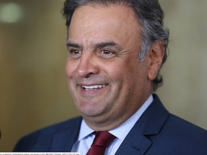 O senador afastado A&eacute;cio Neves.