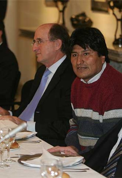 Antonio Brufau y Evo Morales, en Madrid, hace unos meses