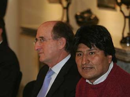 Antonio Brufau y Evo Morales, en Madrid, hace unos meses