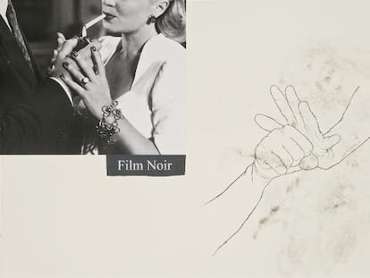 &#039;Film Noir&#039;, 2006. Acetato polivin&iacute;lico, pigmentos, grafite e colagem sobre papel. 