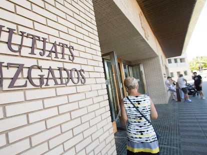 La entrada de la Ciudad de la Justicia de Castellón.