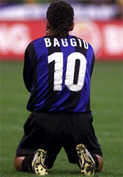 Baggio, con la camiseta del Inter.