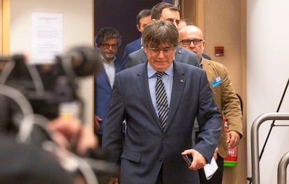 El expresidente de la Generalitat Carles Puigdemont en Bruselas, el 5 de julio.