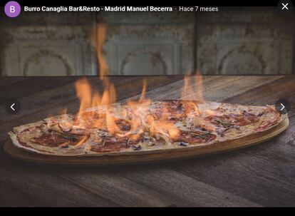 Una de las especialidades del restaurante Burro Canaglia, en una imagen publicada en su web.