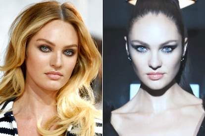 La publicidad se empapa de la tendencia y Candice Swanepoel, una de las rubias por excelencia, se convierte en morena en la campaña de Navidad 2014 de Max Factor.