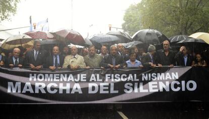 Marcha del silencio en Buenos Aires por la muerte del fiscal Nisman.