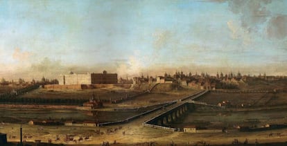 El Manzanares y el Palacio Real vistos por Antonio Joli en 1753.