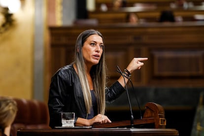 La portavoz de Junts en la Cámara baja, Miriam Nogueras, este miércoles.