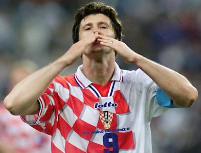 Suker, con la camiseta de Croacia en el Mundial Francia 98.