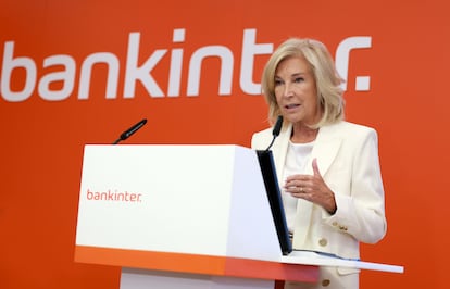 María Dolores Dancausa, consejera delegada de Bankinter, durante la presentación de resultados del primer semestre de 2023.