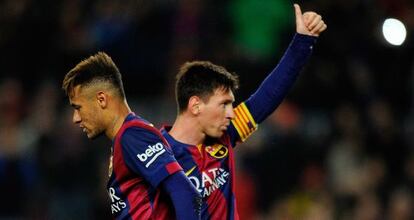 Neymar y Messi, en el duelo ante el Elche.