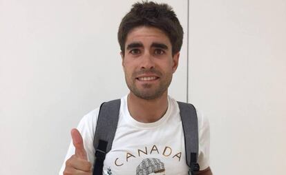 Mikel Landa, en la presentación con Bahrain Merida.