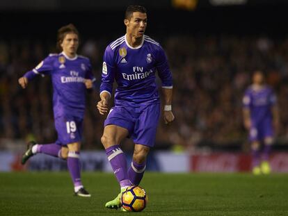 Cristiano Ronaldo durante un partido de Liga.