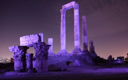 El Templo de Hércules, en Ammán, la capital de Jordania.