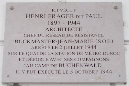 Placa en homenaje a Henri Frager en la Borgoña francesa.