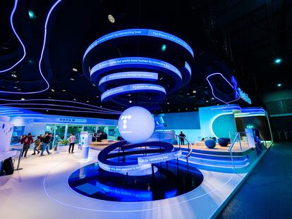 Estand de Telefónica en el Mobile World Congress en 2023.