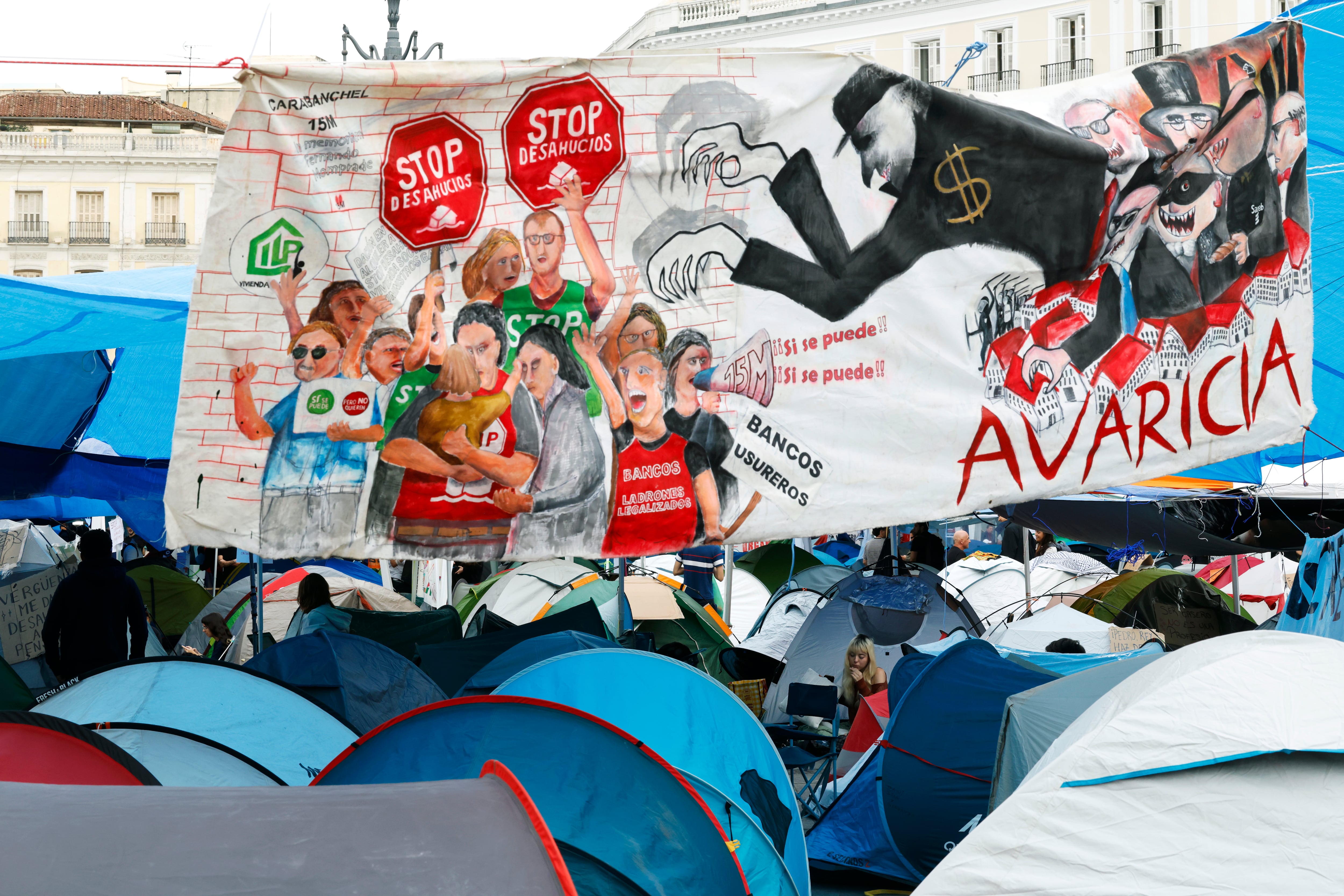 DVD 1338 (28/09/2026) Madrid. Acampada en la Puerta del Sol por el desahucio de Maricarmen y por una vivienda digna. foto de Samuel Sánchez