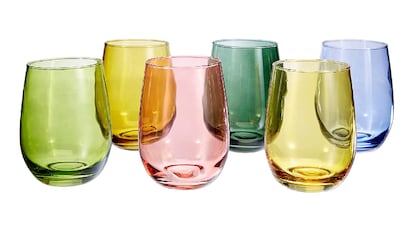 vasos de colores, vasos decorativos, vaso cristal, vaso de agua, vasos colores cristal, set de vasos, vasos colores plástico