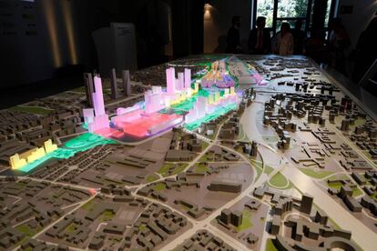 Presentación de la maqueta del proyecto Madrid Nuevo Norte, el pasado 27 de julio. 