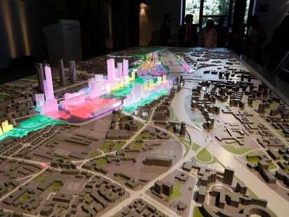 Presentación de la maqueta del proyecto Madrid Nuevo Norte, el pasado 27 de julio. 