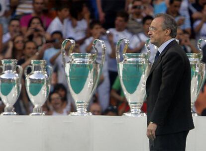 Florentino Pérez durante la presentación de Cristiano Ronaldo.