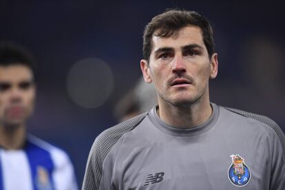 Iker Casillas during a match between Porto and Rome in February 2019.