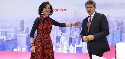 La presidenta y el consejero delegado del Banco Santander, Ana Botín y José Antonio Álvarez