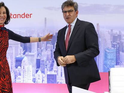 La presidenta y el consejero delegado del Banco Santander, Ana Botín y José Antonio Álvarez