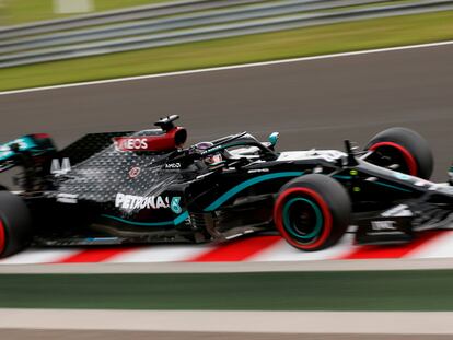 Lewis Hamilton, durante la jornada de clasificación del GP de Hungría 2020, en la que ha logrado la pole.