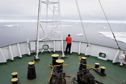 A bordo del Esperanza, barco de Greenpeace