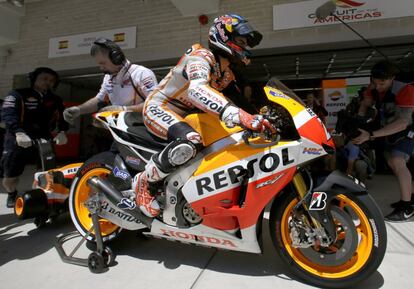 Pedrosa, antes de comenzar la prueba.