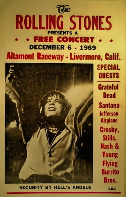 Cartel del festival de Altamont de 1969.