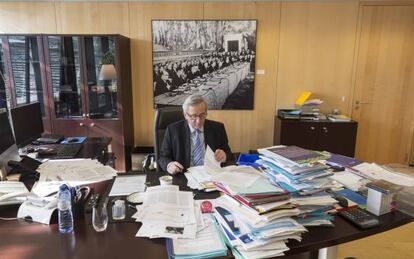 El presidente de la CE, Jean-Claude Juncker, en su despacho.