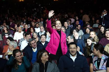 Claudia Sheinbaum en el estreno de su documental "Claudia. El Documental"