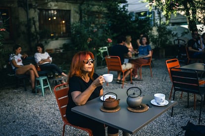 Djida Tazdaït, el miércoles en una cafetería de Lyon.