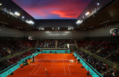 Partido entre Khachanov y Verdasco en la pasada edición del Mutua Madrid Open, en la Caja Mágica