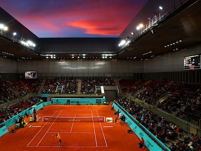 Partido entre Khachanov y Verdasco en la pasada edición del Mutua Madrid Open, en la Caja Mágica