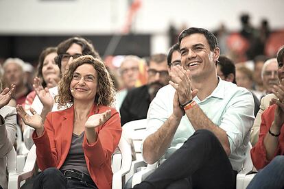 Con Pedro Sánchez en un acto del PSC.