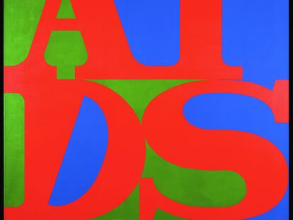 'AIDS' (1987) reinterpretaba el icono pop que fue 'LOVE' (1967), de Robert Indiana. Con esta obra, reproducida hasta la saciedad en carteles, revistas y sellos, el colectivo logró invadir las calles de las grandes ciudades.
