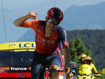 Michal Kwiatkowski celebra su victoria en la 13º etaap del Tour de Francia