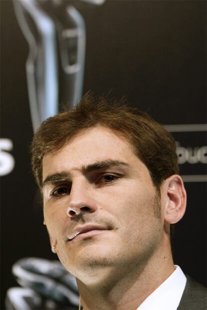 Iker Casillas, durante un acto publicitario en el que ha participado hoy.