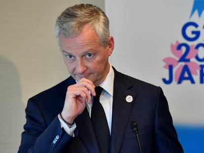 El ministro de Economía francés, Bruno Le Maire, durante la reunión de ministros de Economía del G20, en Japón.