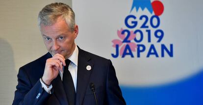El ministro de Economía francés, Bruno Le Maire, durante la reunión de ministros de Economía del G20, en Japón.