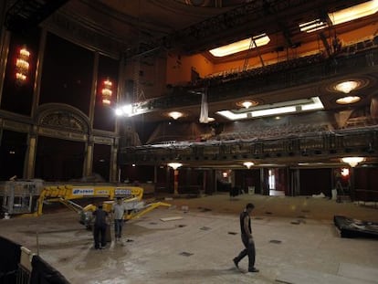 Obras en el teatro Lope de Vega, uno de los que adquiri&oacute; la SGAE.