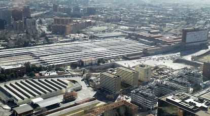 Vista aérea de la estación de Chamartín.