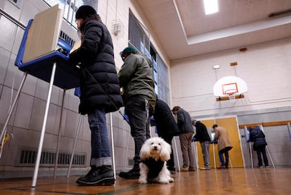 Barbara Wood votes at Maryland Avenue Montessori School during Wisconsin's Supreme Court election in Milwaukee, Wisconsin. April 4, 2023.