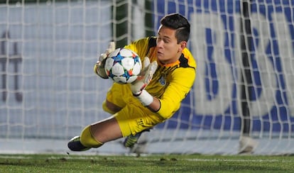 Gudiño en un partido con el Oporto B.