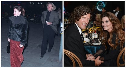 A la izquierda, Shania y el productor musical Robert Mutt (su primer marido). A la derecha, Shania y su actual marido Frederic Thiebaud en una gala organizada por la fundación The Dilawri en Toronto (2014).